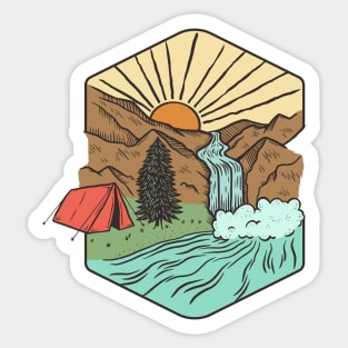 I love camping and hiking Sticker